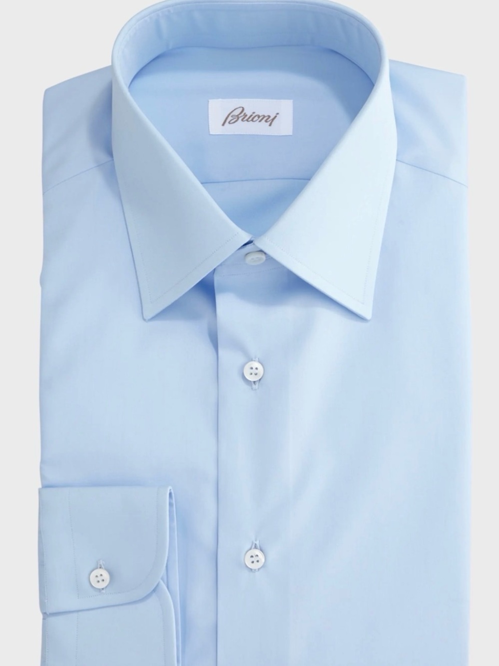 Brioni Sky Blue Classic Spread Collar Dress Shirt